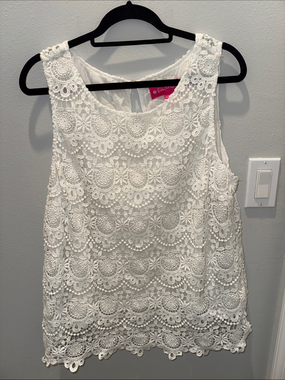 Lilly Pulitzer for Target White Crochet Lace Sleeveless Tank